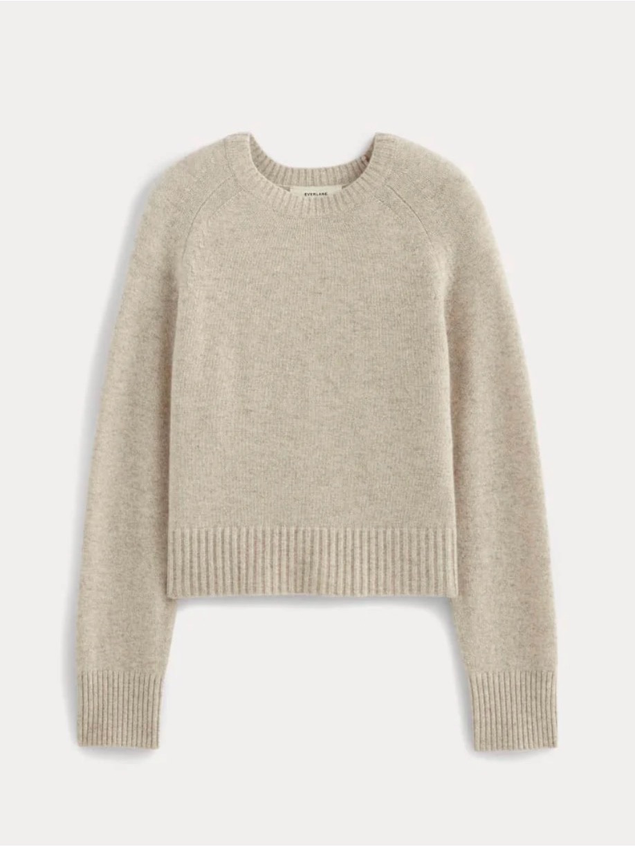 Everlane The Boxy Crew In Cashmere - Canvas